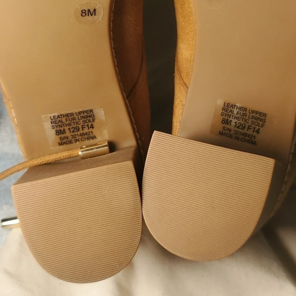 New Tory Burch ‘Hilary’ Suede Tan Brown Suede Ankle Booties Boots Size 8